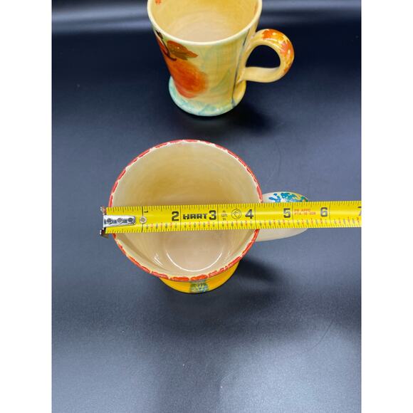 Vintage Italica ARS Pottery Set of 2 Mugs Hand Painted Italy Chip *See photo - Picture 7 of 7